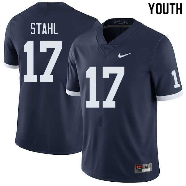 NCAA Nike Youth Penn State Nittany Lions Mason Stahl #17 College Football Authentic Navy Stitched Jersey HNP0098NL